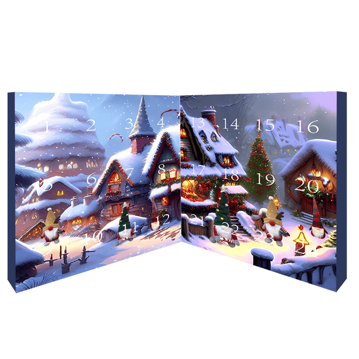 Zauberhafter Elfen-Adventskalender 2024 für winterliche Vorfreude; festliche Weihnachtsdekoration für Zuhause.