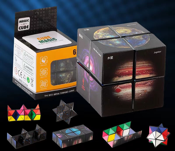 Faltwürfel, der immer neue Formen zeigt; Puzzlespiel zur Förderung von Kreativität & Ruhe.
