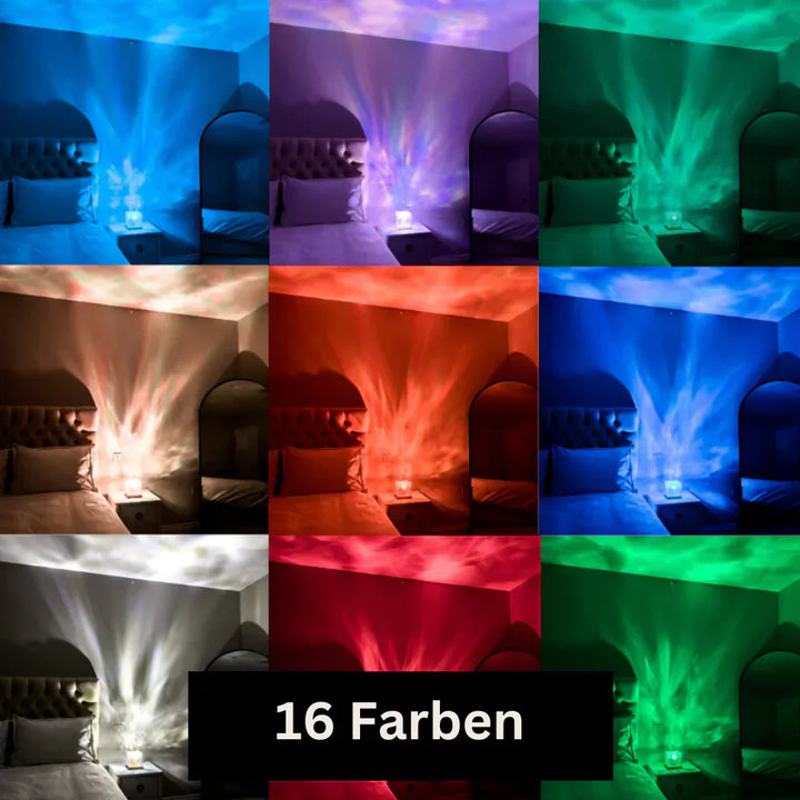 Ideal als Geschenk: Nordlicht Lampe, ein Aurora Projektor, schafft magische Entspannung mit 16 Farben.
