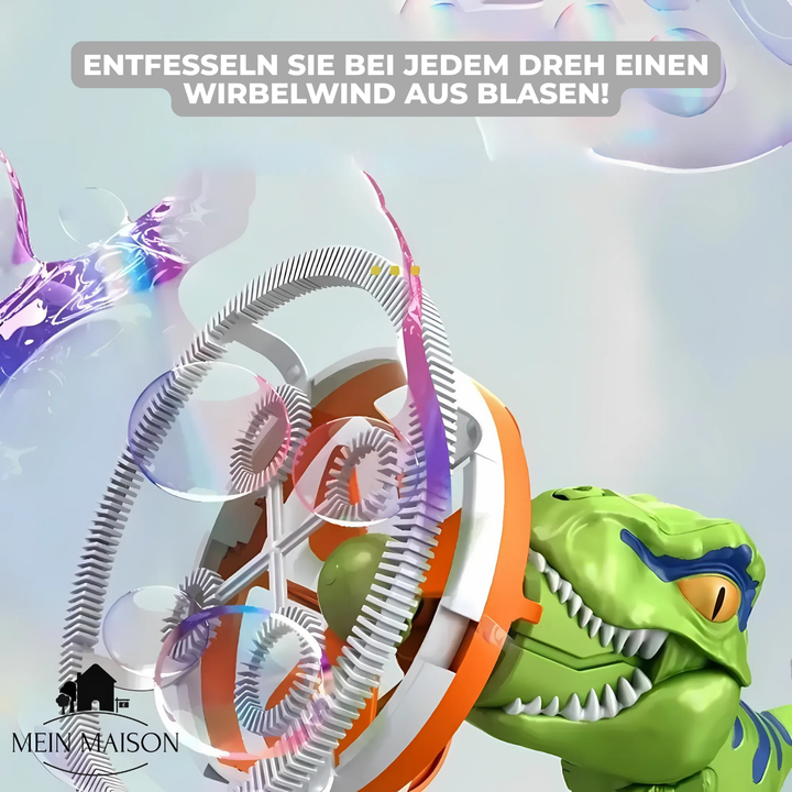 Seifenblasen-Dinosaurier Spielzeug, sicher und BPA-frei, perfekte Geschenkidee für aktive Kinder.
