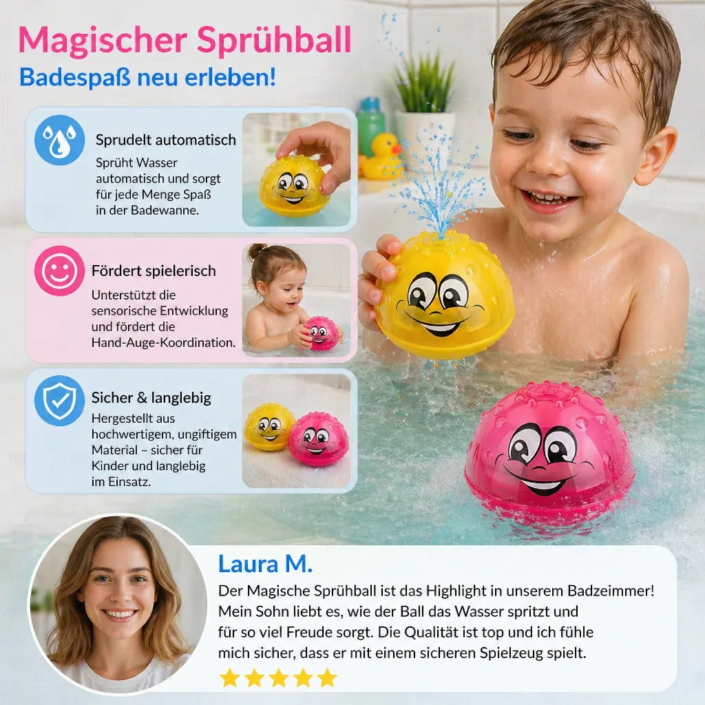 Sprühball Wasserspielzeug für Kinder, interaktiv für Badespaß, ein magisches Geschenk zum Lernen.