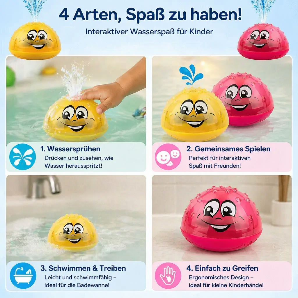 Badespielzeug für Babys & Kleinkinder, interaktiver Sprühball fördert spielerisch Sensorik & Motorik.