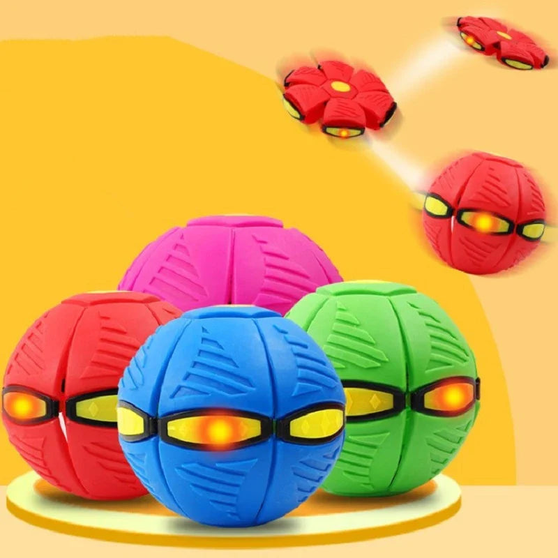 Magischer Verwandlungsball für Outdoor-Spielspaß, verwandelt sich von fliegender Scheibe zu Kinderball. Aktives Spielzeug.
