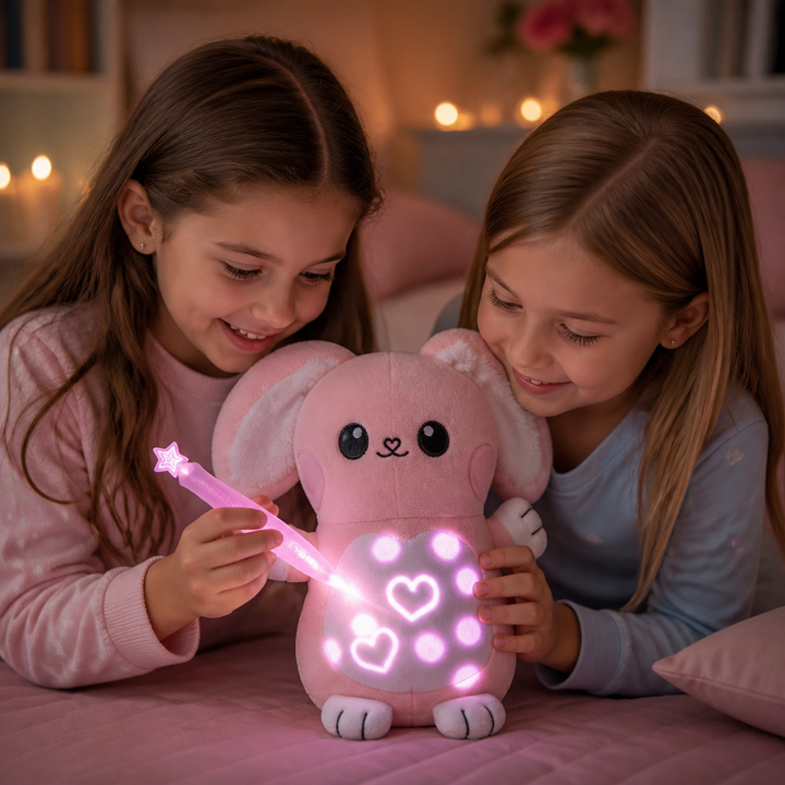 Magisches Kuscheltier mit Leuchtstift, interaktives Plüschtier für Kinder, fördert Fantasie & Feinmotorik.