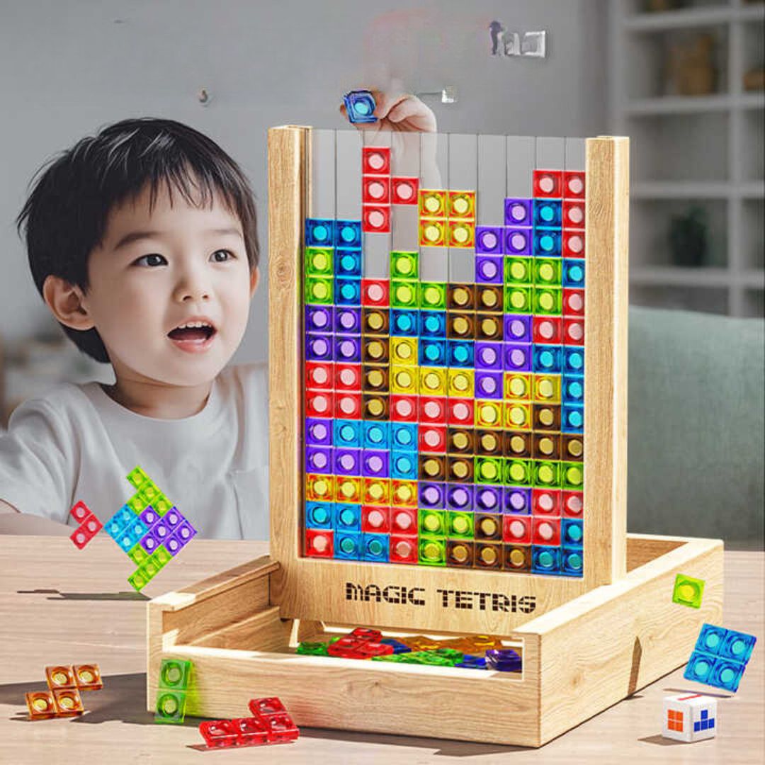 Magisches Tetris Spiel, ein farbenfrohes Logik Puzzle für Kinder & Erwachsene, ideal als Denk- & Familien Spielzeug.