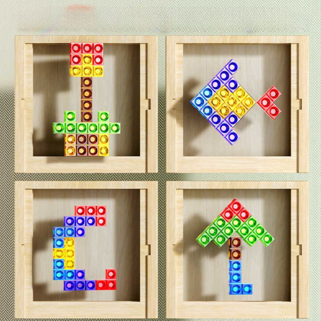 Komplettes Tetris Denkspiel Set, ein pädagogisches Lernspielzeug für Erwachsene & Kinder zur Förderung der Logik.