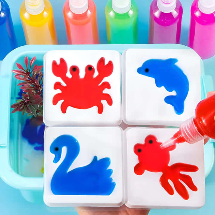 Magisches Wasserfarben-Spielset für Kinder, fördert Kreativität und Feinmotorik beim Malen mit bunten Farben.