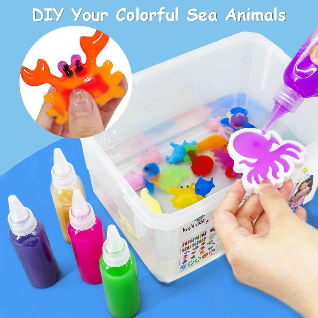 Lebendiges Wasserfarben-Spiel für Kinder; ein kreatives Bastelset für bunte und magische Momente und Wasserspaß.