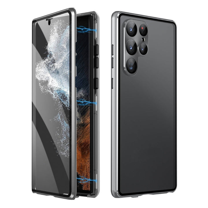 Samsung Schutzhülle: Magnetische Glas-Konstruktion für 360-Grad-Umschutz. Einfache Montage, stoßfest.