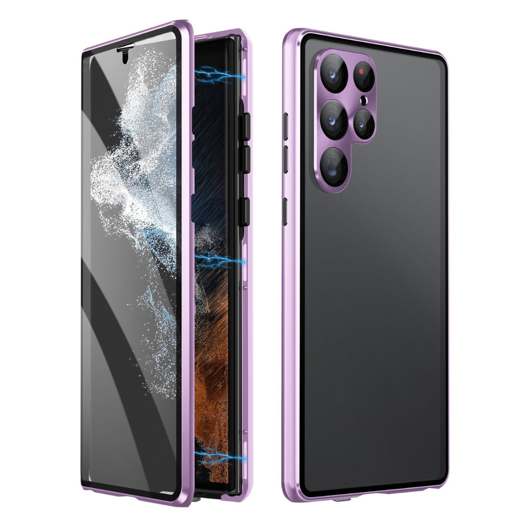 ClearLock magnetische Schutzhülle für Samsung. Doppelseitiges Glas schützt das Handy 360 Grad rundum.