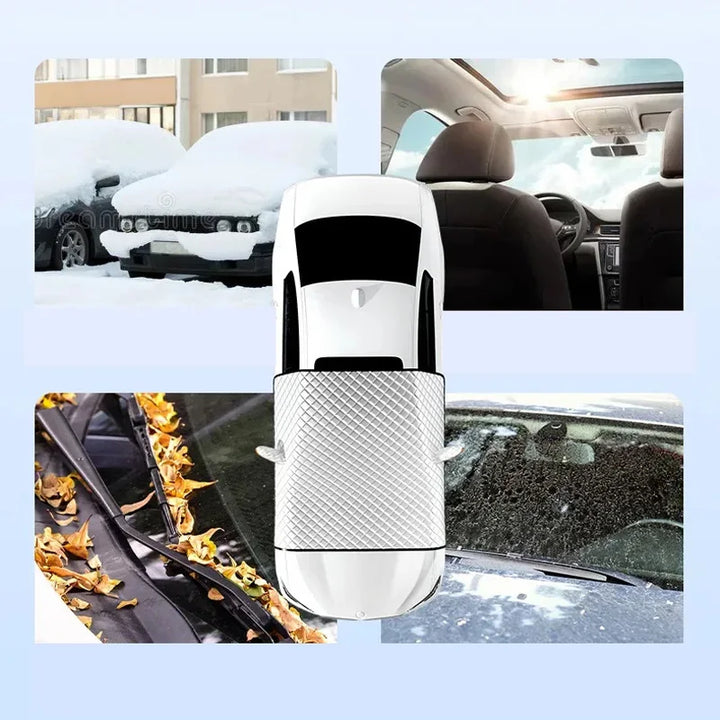 Auto-Windschutzscheibenabdeckung schützt vor UV-Strahlung & Hitze. Ganzjähriges Autozubehör, einfach magnetisch.
