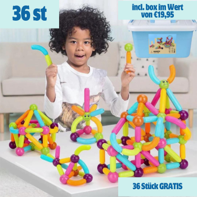 Magnetische Bausteine für Kinder, fördert Kreativität & Entwicklung.