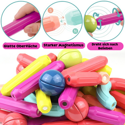 Ideales Geschenk für Kinder: magnetische Bauklötze zur Förderung der Entwicklung.