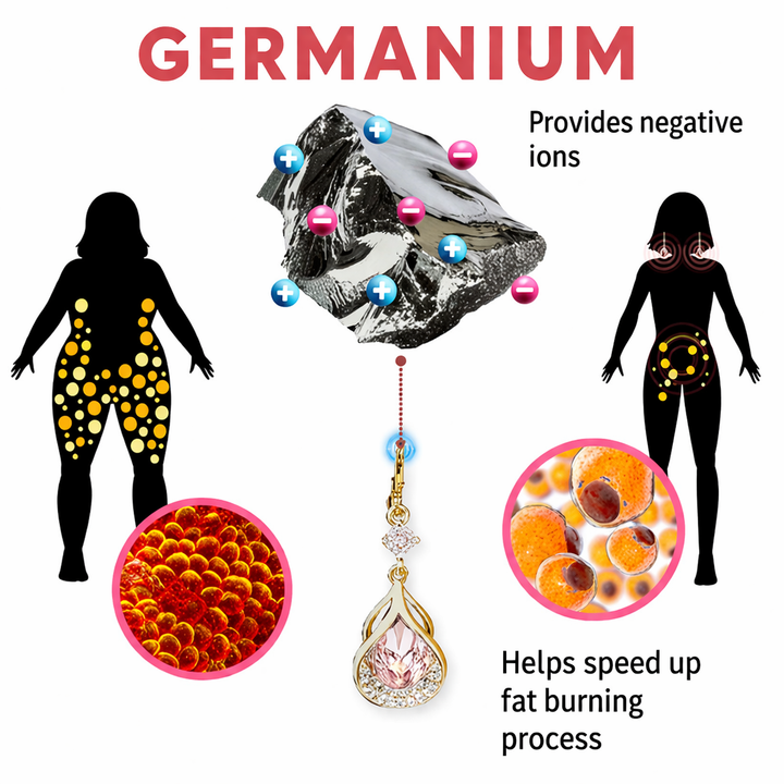 Elegante magnetische Damenohrringe mit Germanium und tiefrotem Granat, als stilvoller Wellness-Schmuck.