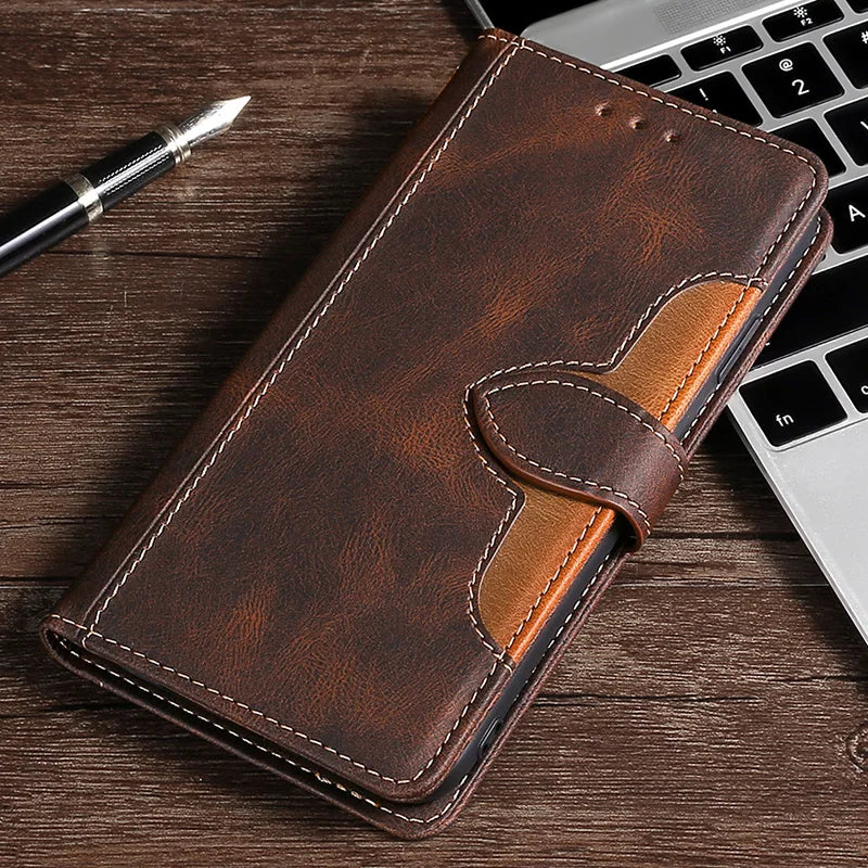 Magnetische Leder Wallet Case in Blau für iPhone, mit Flip-Funktion, Fächern für Karten & effektivem Schutz.
