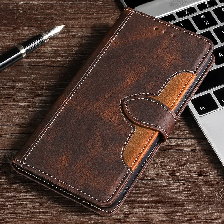 Magnetische Leder Wallet Case in Blau für iPhone, mit Flip-Funktion, Fächern für Karten & effektivem Schutz.