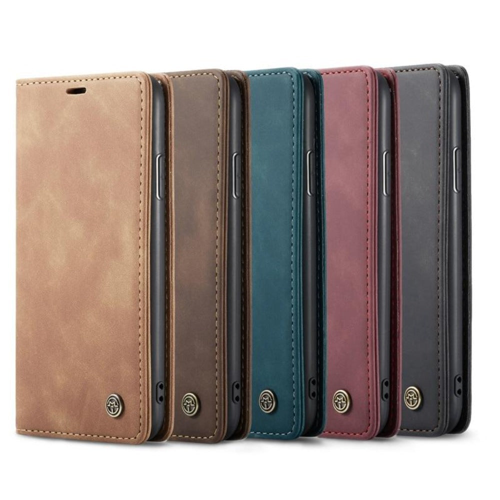 Vielseitige iPhone Handyhülle: Wallet, Schutz, Ständerfunktion & Magnetverschluss in einem. Für alle Modelle.