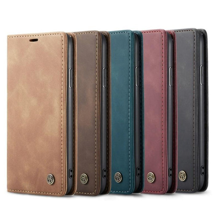 Vielseitige iPhone Handyhülle: Wallet, Schutz, Ständerfunktion & Magnetverschluss in einem. Für alle Modelle.