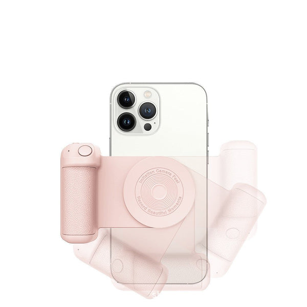 Vielseitiger magnetischer Grip mit kabelloser Ladefunktion, als Handyhalterung, Stabilisator & Selfie-Stick-Alternative.