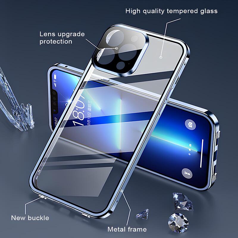 Schwarze iPhone Hülle mit Blickschutz, magnetisch, robust. Ideal für Privatsphäre & umfassenden Schutz.