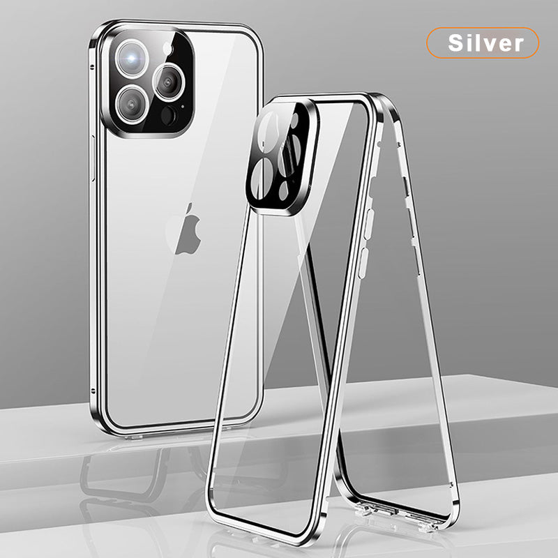 Handyhülle iPhone 12 mit Blickschutz, magnetisch & robust. Zusätzlicher Staub- und Spritzwasserschutz.