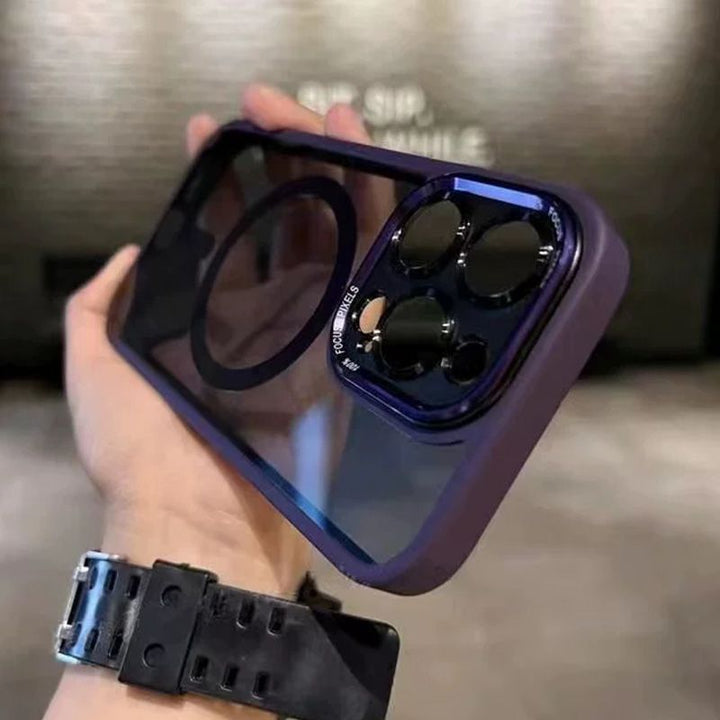 Stoßfeste magnetische iPhone Hülle. Transparentes Magsafe Cover für optimalen Schutz des iPhones.