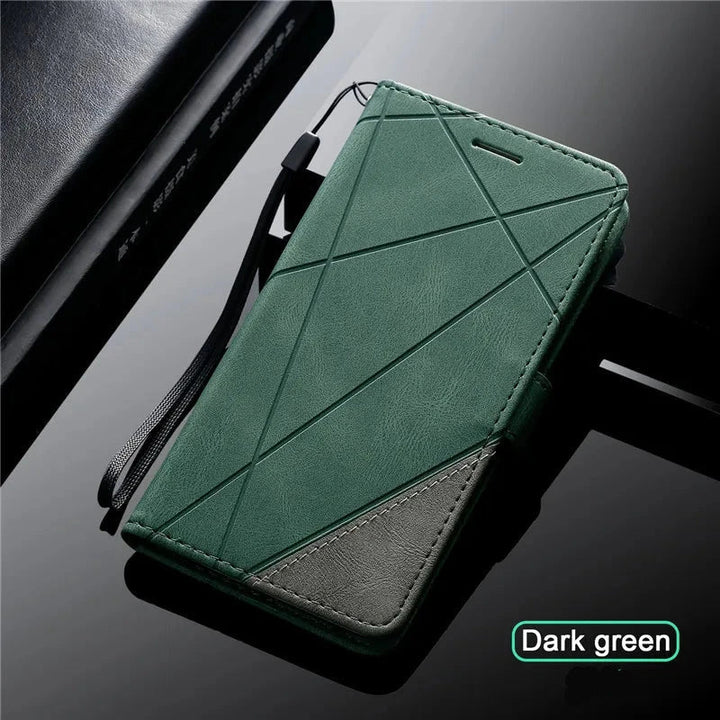 Elegantes Leder Flip Case für Samsung Galaxy A, ideal für Business und Alltag.