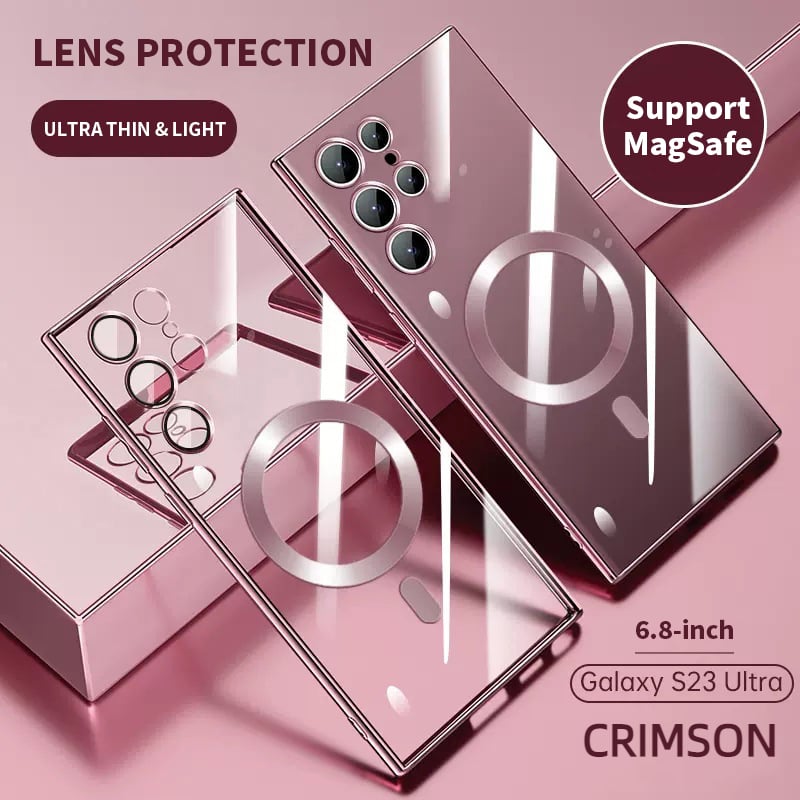Magnetische Luxus Handyhülle, transparent, stoßfest, kratzschutz für elegantes Smartphone.