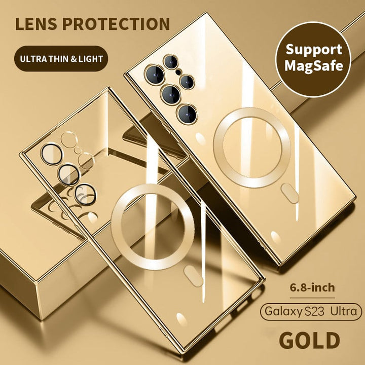 Moderne transparente Handyhülle, magnetisch, luxuriös, stoßfest, bietet besten Kratzschutz.