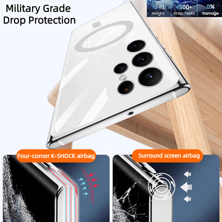 Robuste transparente Schutzhülle aus TPU, magnetisch, elegant, bietet Kratz- & Stoßschutz.