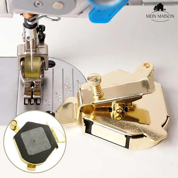 Robuste magnetische Nähführung SewGuidePro für Nähmaschinen; garantiert präzises Nähen & professionelle Ergebnisse.