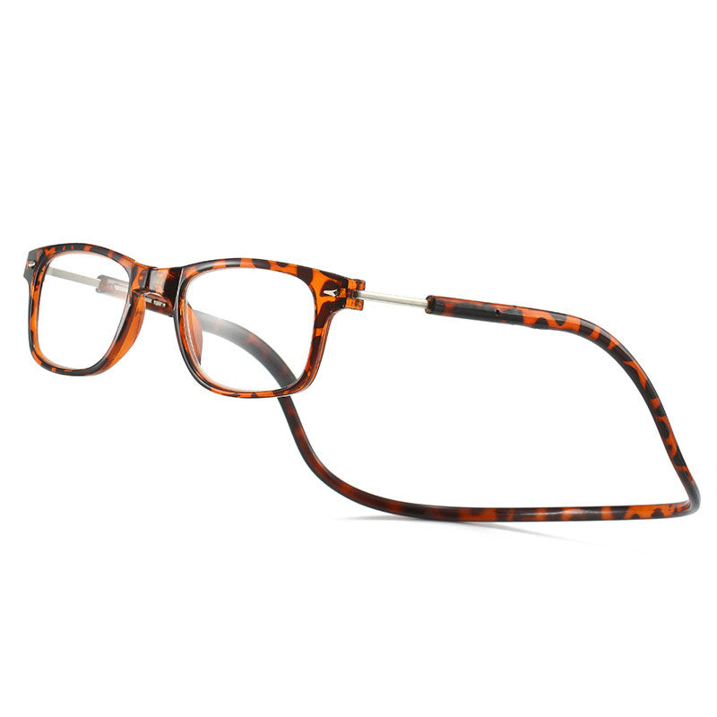 Praktische Magnet-Lesebrille mit Blaulichtfilter. Anti-Verlust-Design für komfortables Tragen um den Nacken.