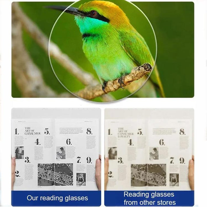 Bequeme magnetische Lesebrille mit Blaulichtfilter. Immer griffbereit dank Anti-Verlust-System am Nacken.
