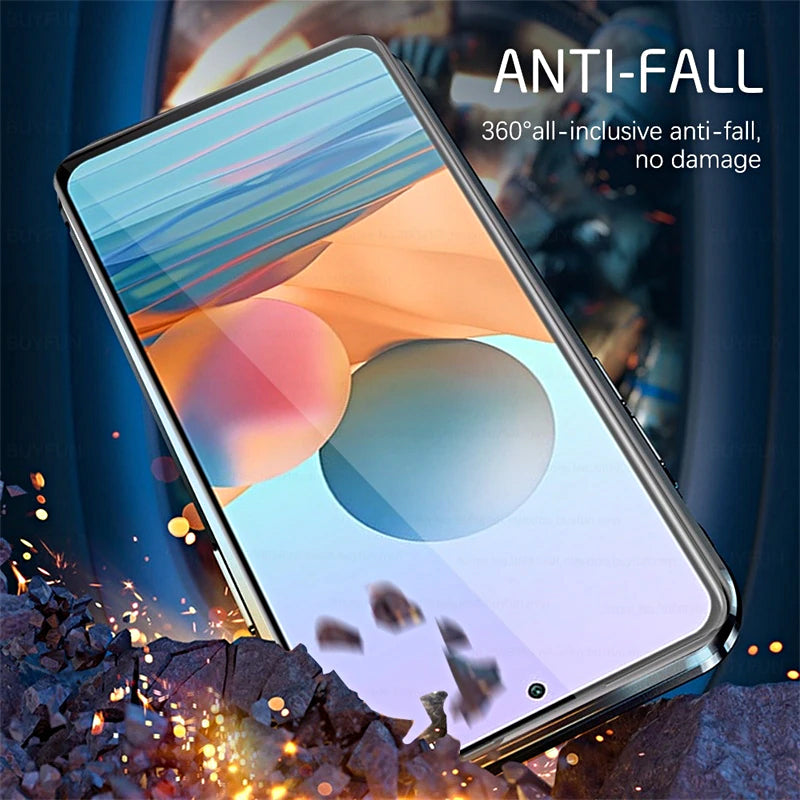 Robuste Samsung Schutzhülle: magnetisches Panzerglas & Metallrahmen für stoßfesten Rundumschutz.