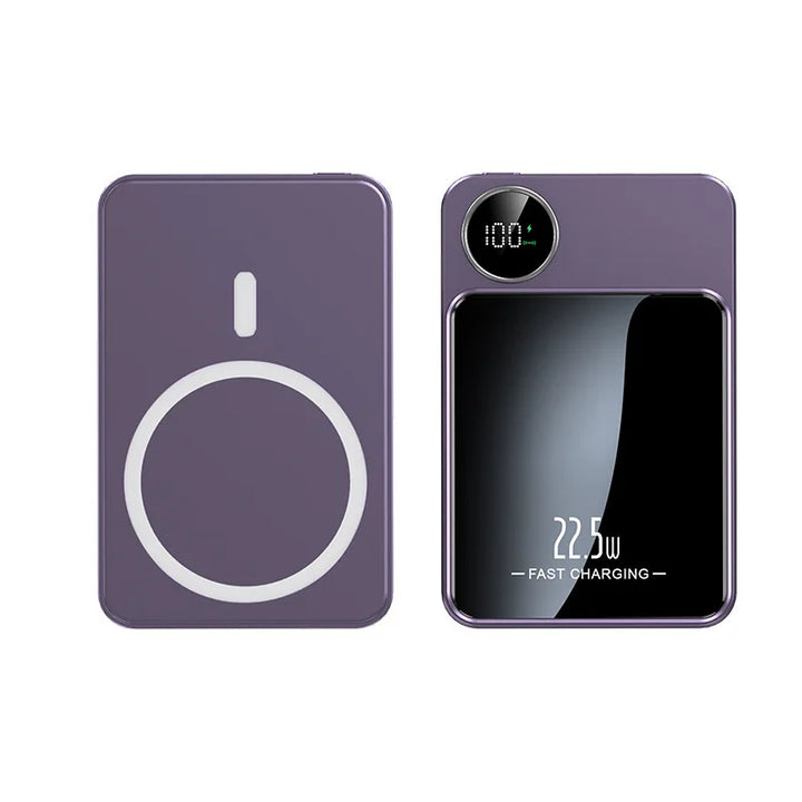 Mobile Lösung: Magnetische Powerbank für iPhone. Schnelles kabelloses Laden als externer Akku. Handy Power.