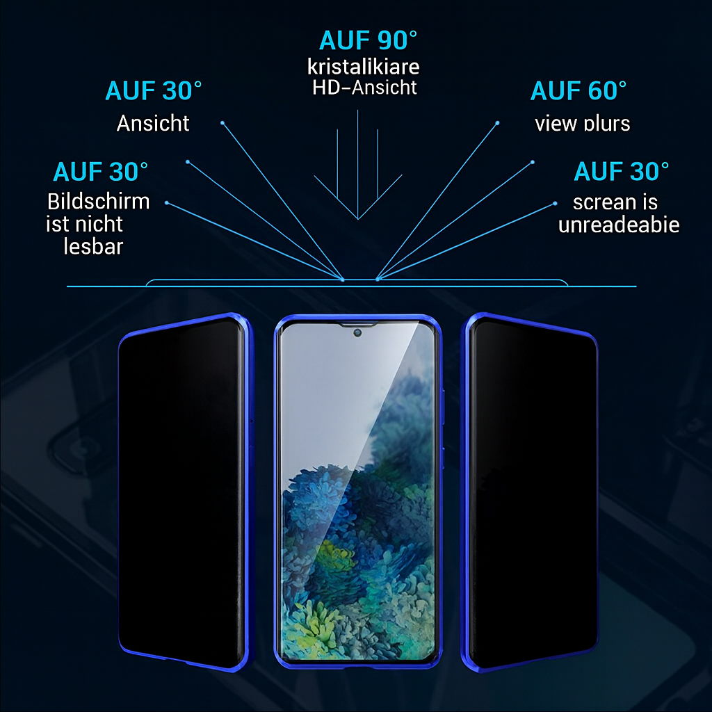 Stoßfeste Anti-Spionage Handyhülle für Samsung Galaxy, bietet umfassenden Schutz.