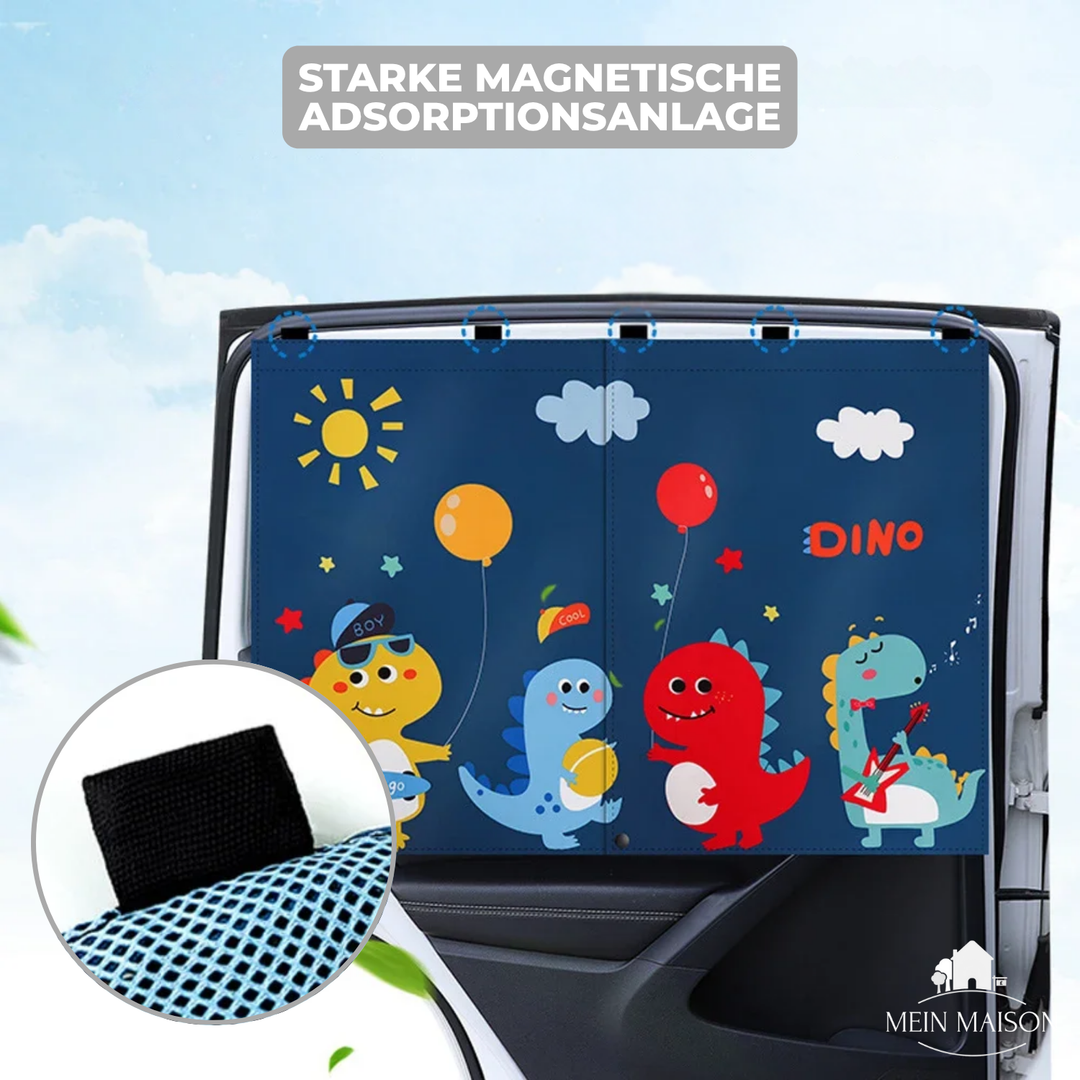 Effektiver Kindersonnenschutz Auto magnetisch, blockiert UV-Strahlen & spendet Schatten.