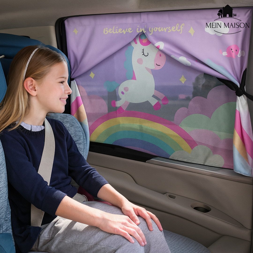 Verstellbarer Baby Auto Sonnenschutz magnetisch; bietet zuverlässigen UV-Schutz am Fenster.