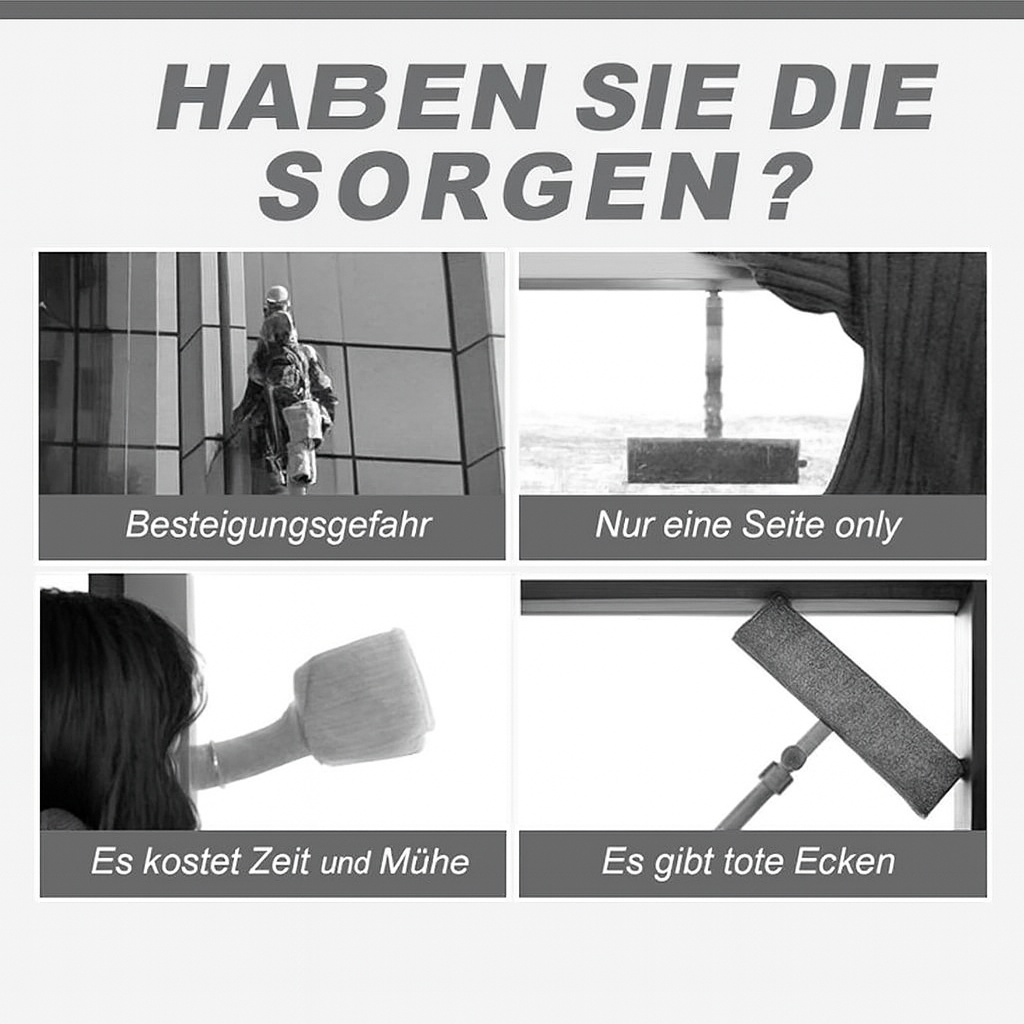 Zweiteiliger magnetischer Fensterreiniger für Doppelglas, innovativer Glasreiniger für mühelosen Fensterputz.