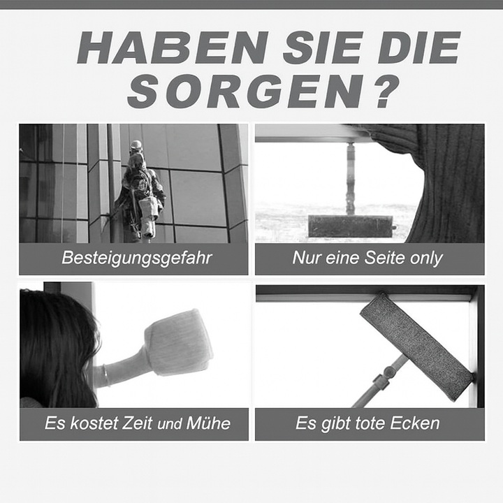 Zweiteiliger magnetischer Fensterreiniger für Doppelglas, innovativer Glasreiniger für mühelosen Fensterputz.
