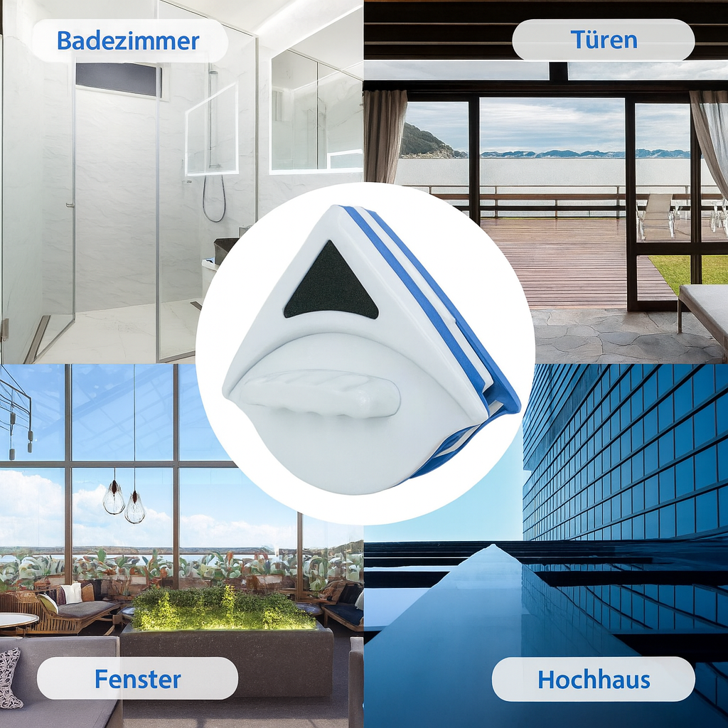 Praktischer magnetischer Fensterreiniger für Doppelglas, sichere Lösung für schwer erreichbare Fensteroberflächen.