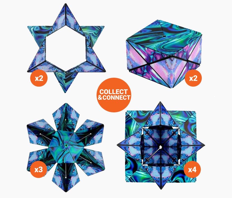 Verwandlungs-Puzzle: Magnetwürfel in bunten Formen, fördert Kreativität, Denkspiel und Entspannung.