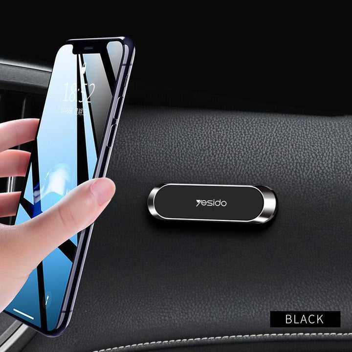 Magnetischer Handyhalter für Smartphone, universell für Auto oder Büro, 360° drehbar. Schwarze Zinklegierung.