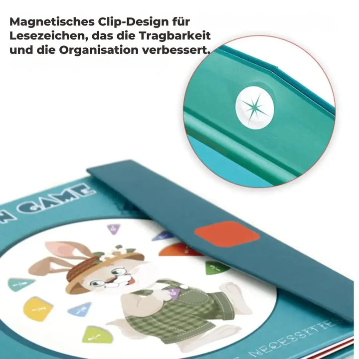 Magnetisches Bruch-Lernset zeigt verschiedene Brüche (1/2, 1/3, 1/4) zusammengesetzt; visuelles Lernen für Kinder.