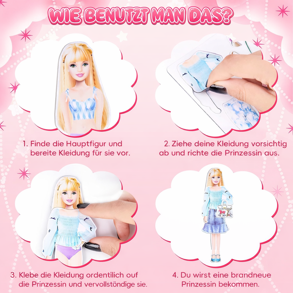 Farbenfrohe Magnet-Papierpuppen mit Zubehör: Fördert spielerisch Kreativität, Fantasie & feine Motorik bei Kindern.