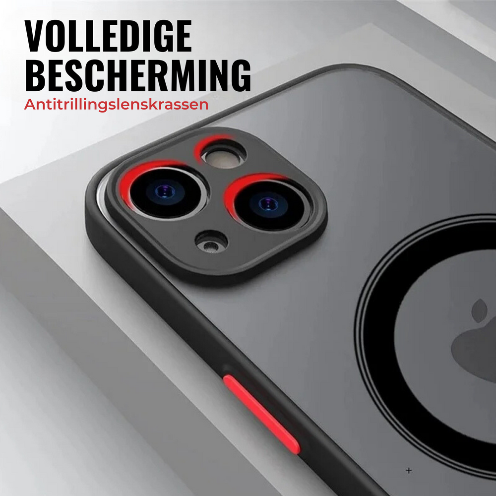 Schlanke MagSafe iPhone 15 Schutzhülle, stoßfest und perfekt kompatibel mit kabellosem Laden.