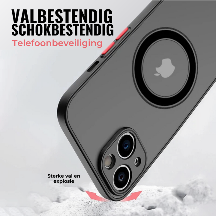 Transparente MagSafe iPhone Hülle, stoßfest und schlank. Zeigt das Apple-Design und bietet Schutz.