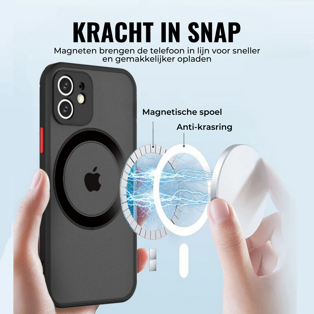 Robuste MagSafe Handyhülle für iPhone 14, 13, 12. Stoßfest, magnetisch und ideal für täglichen Schutz.