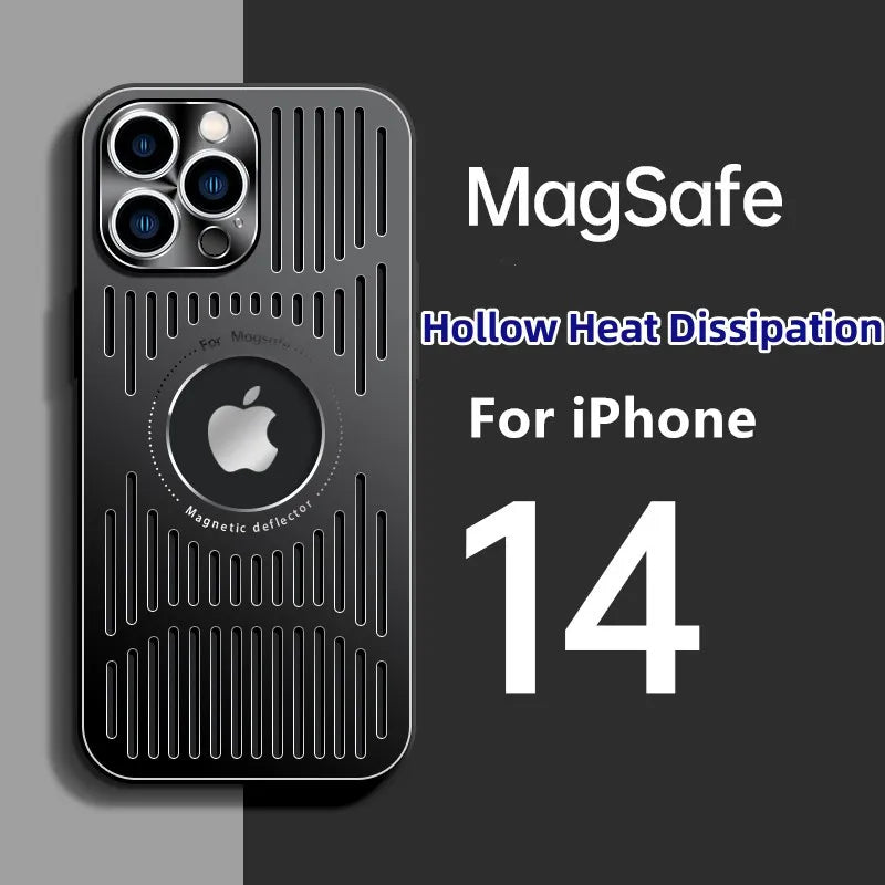 Magsafe iPhone Hülle mit Kühlfunktion & Wärmeableitung, perfekt für kabelloses Laden.