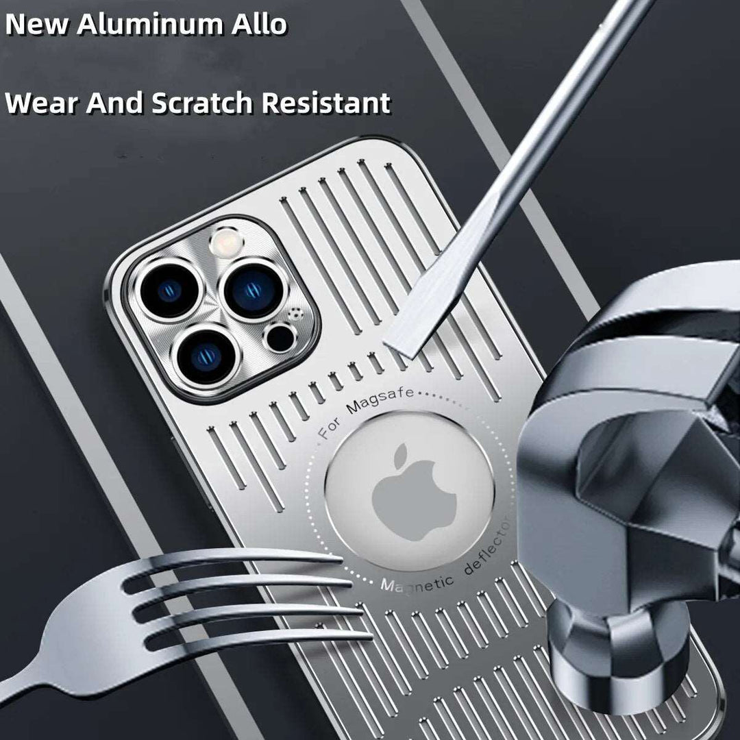 Robuste Metall Magsafe Handyhülle, kratzfest & wärmeableitend, schützt Ihr iPhone zuverlässig.